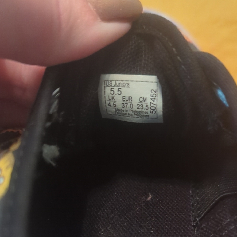 Vans Kids' Black and Orange Checkered Sneakers - Picture 2 of 8